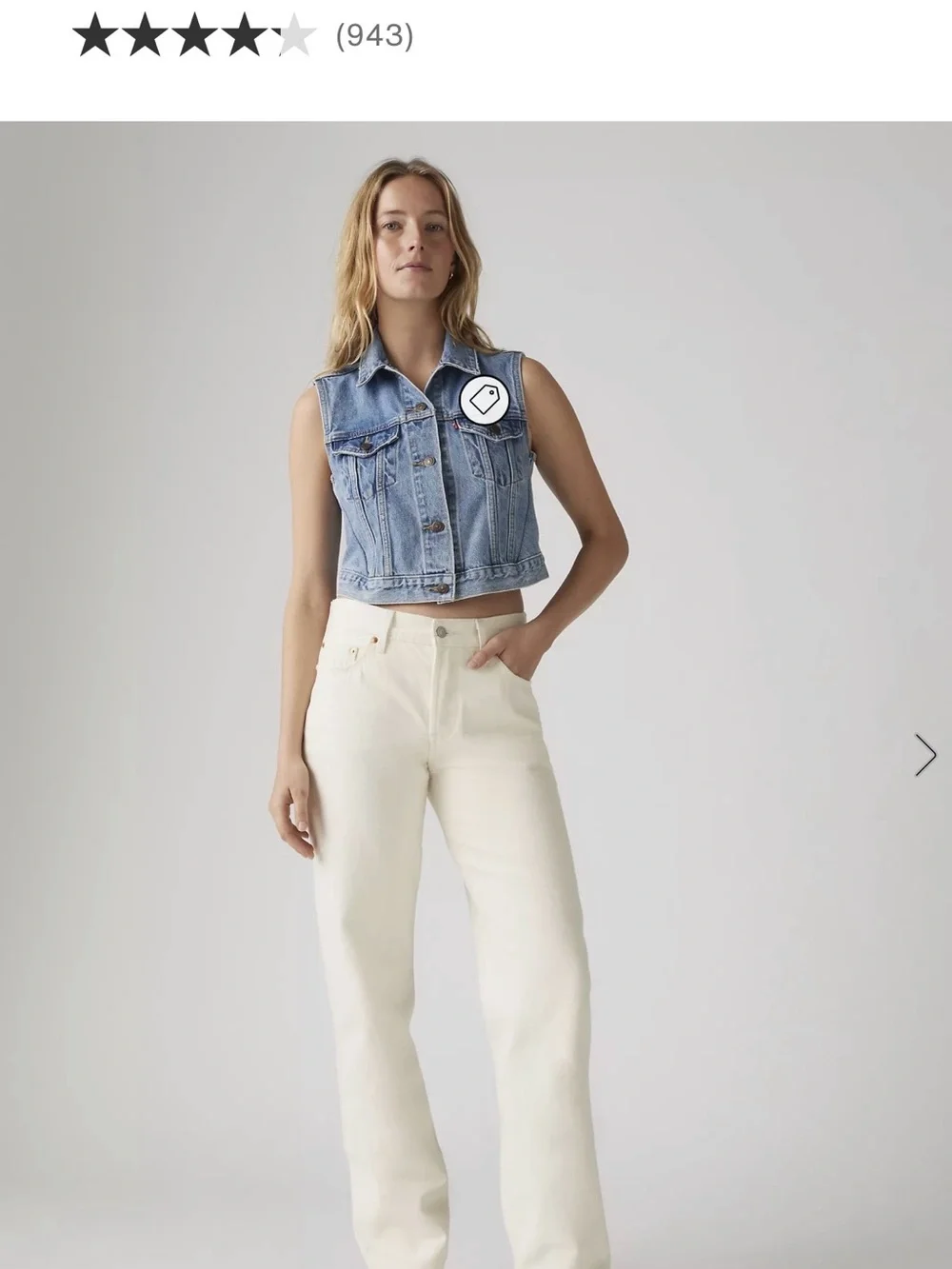 Levi's Cream Straight Leg High-Rise Jeans - Picture 1 of 8